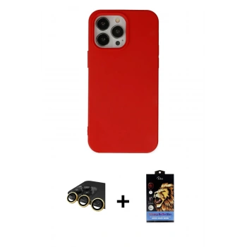 MARSİLYAN™- iPhone 14 Pro Max Kılıf Ahenk Serisi - Siyah Buffer Hayalet Cam Ekran Koruyucu + Raze Metal Kamera Lens - GD