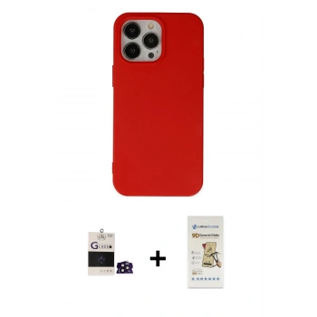 MARSİLYAN™- iPhone 14 Pro Max Kılıf Ahenk Serisi - Siyah Mat Seramik Nano Ekran Koruyucu + Bilvis Titan Kamera Lens - DNMR