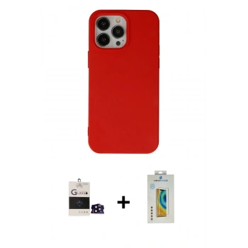 MARSİLYAN™- iPhone 14 Pro Max Kılıf Ahenk Serisi - Siyah Polymer Nano Ekran Koruyucu + Bilvis Titan Kamera Lens - SH