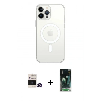 MARSİLYAN™- iPhone 14 Pro Max Kılıf Ahenk Yansıma Prime - Siyah 360 Mat Full Body Arka Koruyucu + Bilvis Titan Kamera Lens - DNMR