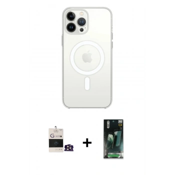 MARSİLYAN™- iPhone 14 Pro Max Kılıf Ahenk Yansıma Prime - Siyah 360 Mat Full Body Arka Koruyucu + Bilvis Titan Kamera Lens - GD