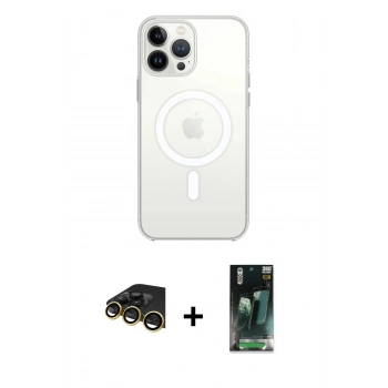 MARSİLYAN™- iPhone 14 Pro Max Kılıf Ahenk Yansıma Prime - Siyah 360 Mat Full Body Arka Koruyucu + Raze Metal Kamera Lens - GD