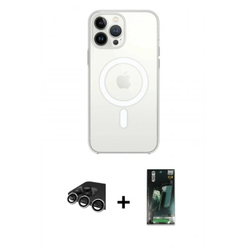 MARSİLYAN™- iPhone 14 Pro Max Kılıf Ahenk Yansıma Prime - Siyah 360 Mat Full Body Arka Koruyucu + Raze Metal Kamera Lens - GS