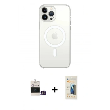 MARSİLYAN™- iPhone 14 Pro Max Kılıf Ahenk Yansıma Prime - Siyah 6D Mat Seramik Hayalet Nano Ekran Koruyucu + Bilvis Titan Kamera Lens - GD