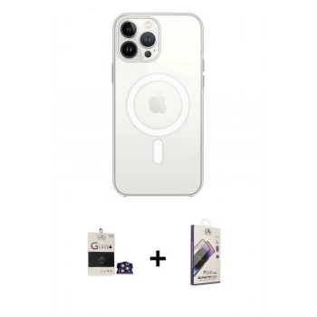 MARSİLYAN™- iPhone 14 Pro Max Kılıf Ahenk Yansıma Prime - Siyah Bilvis 3D Mat Cam Ekran Koruyucu + Bilvis Titan Kamera Lens - GS