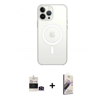MARSİLYAN™- iPhone 14 Pro Max Kılıf Ahenk Yansıma Prime - Siyah Bilvis 3D Mat Cam Ekran Koruyucu + Bilvis Titan Kamera Lens - SH