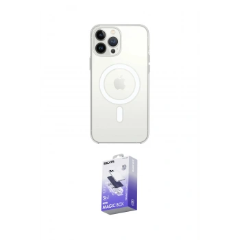 MARSİLYAN™- iPhone 14 Pro Max Kılıf Ahenk Yansıma Prime - Siyah Bilvis 5in1 5D Magic Hayalet Cam Ekran Koruyucu
