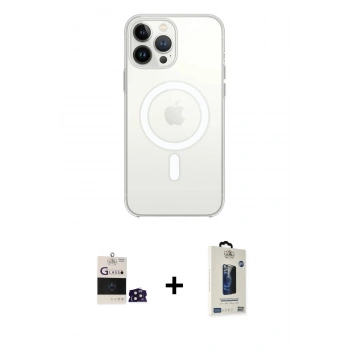 MARSİLYAN™- iPhone 14 Pro Max Kılıf Ahenk Yansıma Prime - Siyah Bilvis Hayalet Cam Ekran Koruyucu + Bilvis Titan Kamera Lens - DNMR