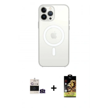 MARSİLYAN™- iPhone 14 Pro Max Kılıf Ahenk Yansıma Prime - Siyah Buffer Cam Ekran Koruyucu + Bilvis Titan Kamera Lens - DNMR