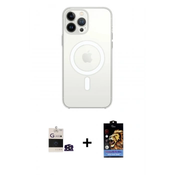 MARSİLYAN™- iPhone 14 Pro Max Kılıf Ahenk Yansıma Prime - Siyah Buffer Hayalet Cam Ekran Koruyucu + Bilvis Titan Kamera Lens - DNMR