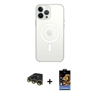 MARSİLYAN™- iPhone 14 Pro Max Kılıf Ahenk Yansıma Prime - Siyah Buffer Hayalet Cam Ekran Koruyucu + Raze Metal Kamera Lens - GD
