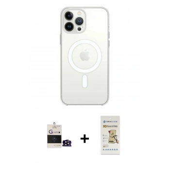 MARSİLYAN™- iPhone 14 Pro Max Kılıf Ahenk Yansıma Prime - Siyah Mat Seramik Nano Ekran Koruyucu + Bilvis Titan Kamera Lens - SH