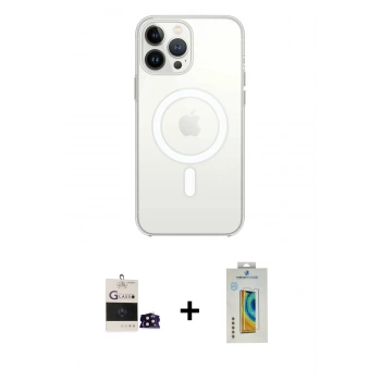 MARSİLYAN™- iPhone 14 Pro Max Kılıf Ahenk Yansıma Prime - Siyah Polymer Nano Ekran Koruyucu + Bilvis Titan Kamera Lens - SH
