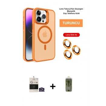 MARSİLYAN™- iPhone 14 Pro Max Kılıf Akış Form - Siyah Joko Magic 5D Hayalet Cam + Bilvis Titan Kamera Lens - GS