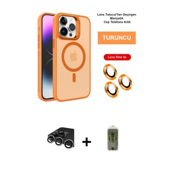 MARSİLYAN™- iPhone 14 Pro Max Kılıf Akış Form - Siyah Joko Magic 5D Hayalet Cam + Raze Metal Kamera Lens - GS