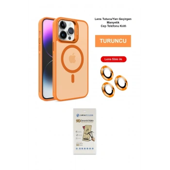 MARSİLYAN™- iPhone 14 Pro Max Kılıf Akış Form - Siyah Mat Seramik Nano Ekran Koruyucu