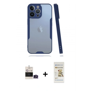MARSİLYAN™- iPhone 14 Pro Max Kılıf Atlas Asil Serisi - Siyah Mat Seramik Nano Ekran Koruyucu + Bilvis Titan Kamera Lens - SH