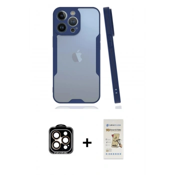 MARSİLYAN™- iPhone 14 Pro Max Kılıf Atlas Asil Serisi - Siyah Mat Seramik Nano Ekran Koruyucu + PVD Metal Kamera Lens - TU