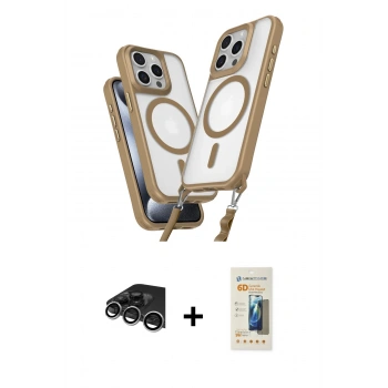 MARSİLYAN™- iPhone 14 Pro Max Kılıf Atlas Doku Koleksiyonu - Siyah 6D Mat Seramik Hayalet Nano Ekran Koruyucu + Raze Metal Kamera Lens - GS