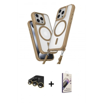 MARSİLYAN™- iPhone 14 Pro Max Kılıf Atlas Doku Koleksiyonu - Siyah Bilvis 3D Mat Cam Ekran Koruyucu + Raze Metal Kamera Lens - GD