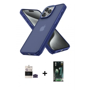 MARSİLYAN™- iPhone 14 Pro Max Kılıf Atlas Form - Şeffaf 360 Full Body Arka Koruyucu + Bilvis Titan Kamera Lens - DNMR