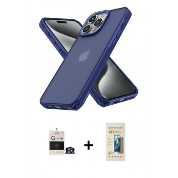 MARSİLYAN™- iPhone 14 Pro Max Kılıf Atlas Form - Siyah 6D Mat Seramik Hayalet Nano Ekran Koruyucu + Bilvis Titan Kamera Lens - GS