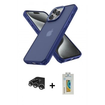 MARSİLYAN™- iPhone 14 Pro Max Kılıf Atlas Form - Siyah Polymer Nano Ekran Koruyucu + Raze Metal Kamera Lens - GS
