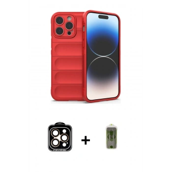 MARSİLYAN™- iPhone 14 Pro Max Kılıf Atlas Koleksiyonu - Siyah Joko Magic 5D Hayalet Cam + PVD Metal Kamera Lens - TU