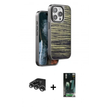 MARSİLYAN™- iPhone 14 Pro Max Kılıf Atlas Minimal Özel Seri - Şeffaf 360 Full Body Arka Koruyucu + Raze Metal Kamera Lens - GS