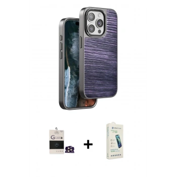 MARSİLYAN™- iPhone 14 Pro Max Kılıf Atlas Minimal Özel Seri - Şeffaf Pasifik Cam Ekran Koruyucu + Bilvis Titan Kamera Lens - GD