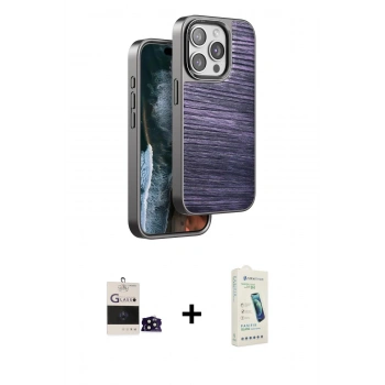 MARSİLYAN™- iPhone 14 Pro Max Kılıf Atlas Minimal Özel Seri - Şeffaf Pasifik Cam Ekran Koruyucu + Bilvis Titan Kamera Lens - SH