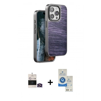 MARSİLYAN™- iPhone 14 Pro Max Kılıf Atlas Minimal Özel Seri - Şeffaf Royal Nano Ekran Koruyucu + Bilvis Titan Kamera Lens - GD