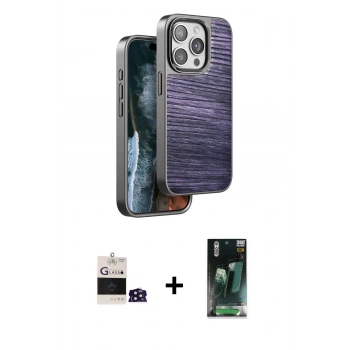 MARSİLYAN™- iPhone 14 Pro Max Kılıf Atlas Minimal Özel Seri - Siyah 360 Mat Full Body Arka Koruyucu + Bilvis Titan Kamera Lens - DNMR