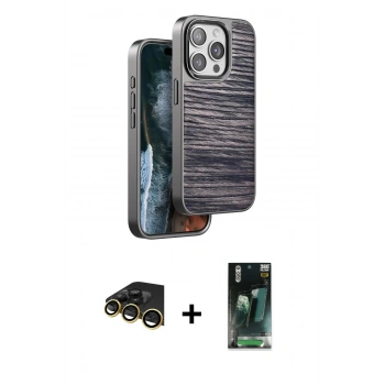 MARSİLYAN™- iPhone 14 Pro Max Kılıf Atlas Minimal Özel Seri - Siyah 360 Mat Full Body Arka Koruyucu + Raze Metal Kamera Lens - GD