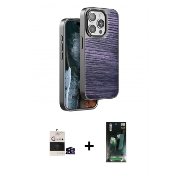 MARSİLYAN™- iPhone 14 Pro Max Kılıf Atlas Minimal Özel Seri - Siyah 360 Mat Full Body Arka Koruyucu + Bilvis Titan Kamera Lens - SH