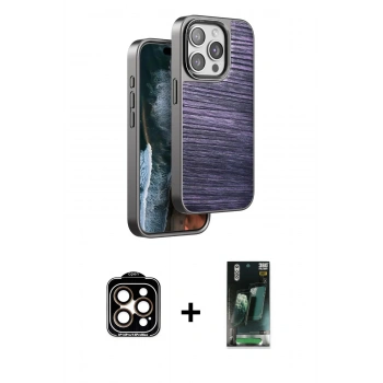 MARSİLYAN™- iPhone 14 Pro Max Kılıf Atlas Minimal Özel Seri - Siyah 360 Mat Full Body Arka Koruyucu + PVD Metal Kamera Lens - TU