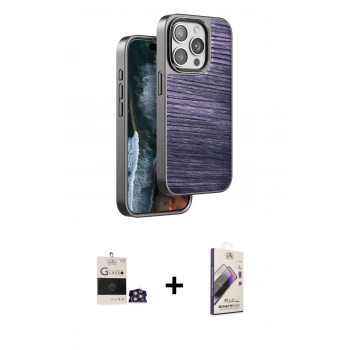 MARSİLYAN™- iPhone 14 Pro Max Kılıf Atlas Minimal Özel Seri - Siyah Bilvis 3D Mat Cam Ekran Koruyucu + Bilvis Titan Kamera Lens - GS