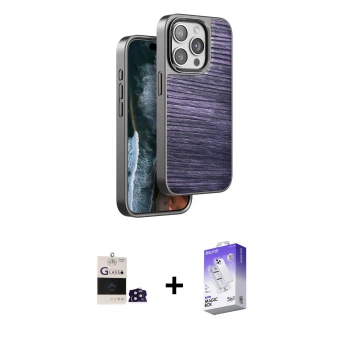 MARSİLYAN™- iPhone 14 Pro Max Kılıf Atlas Minimal Özel Seri - Siyah Bilvis 5in1 3D Magic Cam Ekran Koruyucu + Bilvis Titan Kamera Lens - DNMR