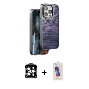 MARSİLYAN™- iPhone 14 Pro Max Kılıf Atlas Minimal Özel Seri - Siyah Joko 5D Cam + PVD Metal Kamera Lens - TU