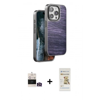 MARSİLYAN™- iPhone 14 Pro Max Kılıf Atlas Minimal Özel Seri - Siyah Mat Seramik Nano Ekran Koruyucu + Bilvis Titan Kamera Lens - GD