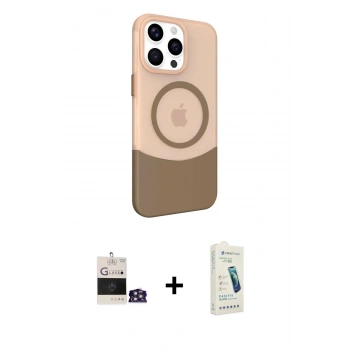 MARSİLYAN™- iPhone 14 Pro Max Kılıf Çekirdek Asil Özel Seri - Şeffaf Pasifik Cam Ekran Koruyucu + Bilvis Titan Kamera Lens - GS