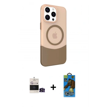MARSİLYAN™- iPhone 14 Pro Max Kılıf Çekirdek Asil Özel Seri - Siyah 18D Cam Ekran Koruyucu + Bilvis Titan Kamera Lens - SH