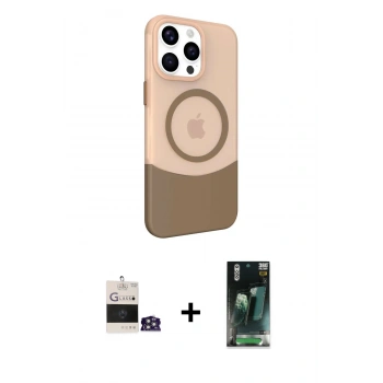 MARSİLYAN™- iPhone 14 Pro Max Kılıf Çekirdek Asil Özel Seri - Siyah 360 Mat Full Body Arka Koruyucu + Bilvis Titan Kamera Lens - GS