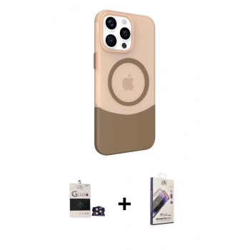 MARSİLYAN™- iPhone 14 Pro Max Kılıf Çekirdek Asil Özel Seri - Siyah Bilvis 3D Mat Cam Ekran Koruyucu + Bilvis Titan Kamera Lens - GD