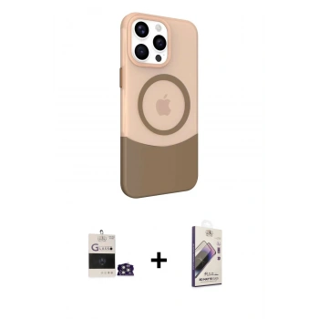 MARSİLYAN™- iPhone 14 Pro Max Kılıf Çekirdek Asil Özel Seri - Siyah Bilvis 3D Mat Cam Ekran Koruyucu + Bilvis Titan Kamera Lens - GS