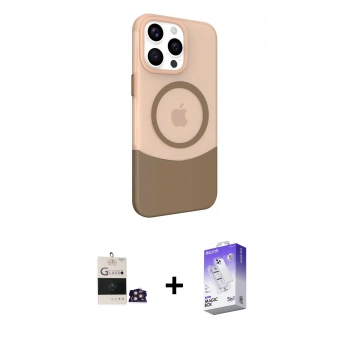 MARSİLYAN™- iPhone 14 Pro Max Kılıf Çekirdek Asil Özel Seri - Siyah Bilvis 5in1 3D Magic Cam Ekran Koruyucu + Bilvis Titan Kamera Lens - GD