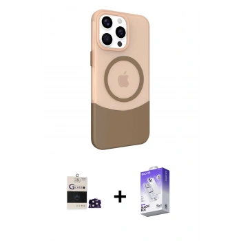 MARSİLYAN™- iPhone 14 Pro Max Kılıf Çekirdek Asil Özel Seri - Siyah Bilvis 5in1 3D Magic Cam Ekran Koruyucu + Bilvis Titan Kamera Lens - DNMR