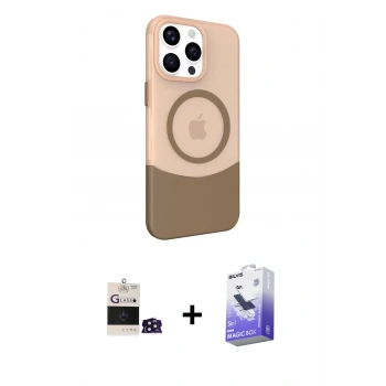 MARSİLYAN™- iPhone 14 Pro Max Kılıf Çekirdek Asil Özel Seri - Siyah Bilvis 5in1 5D Magic Hayalet Cam Ekran Koruyucu + Bilvis Titan Kamera Lens - DNMR
