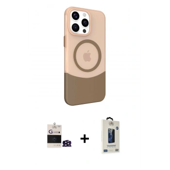 MARSİLYAN™- iPhone 14 Pro Max Kılıf Çekirdek Asil Özel Seri - Siyah Bilvis Hayalet Cam Ekran Koruyucu + Bilvis Titan Kamera Lens - DNMR