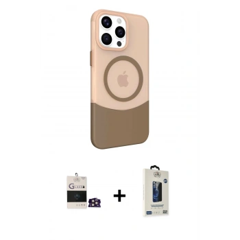 MARSİLYAN™- iPhone 14 Pro Max Kılıf Çekirdek Asil Özel Seri - Siyah Bilvis Hayalet Cam Ekran Koruyucu + Bilvis Titan Kamera Lens - GD